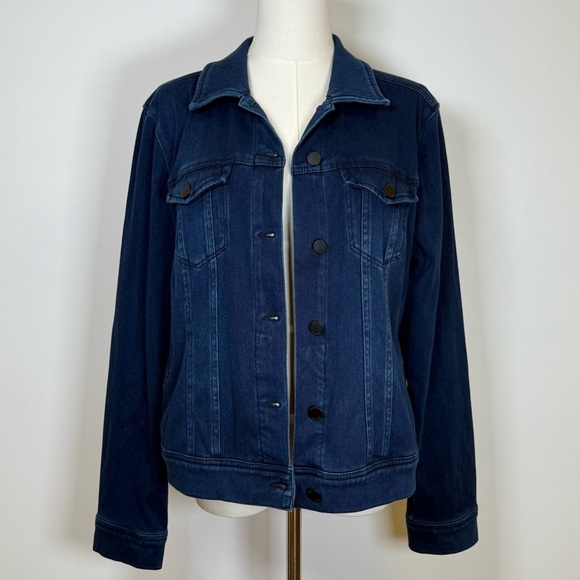 Liverpool Los Angeles Dark Americana Denim Jean Jacket Women’s Size Medium - Picture 8 of 12